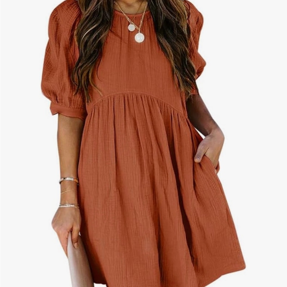 Soft Textured Rust Dress
